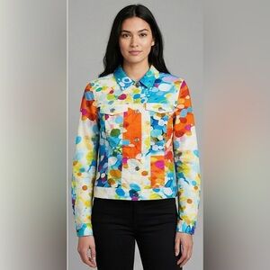Claire Desjardins By Carré Noir Bright Multicolour Button Up Jacket Size XS